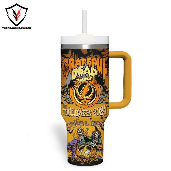 Grateful Dead Halloween 2024 – On A Dark Deser Highway Cool Wind In My Hair Tumbler With Handle And Straw