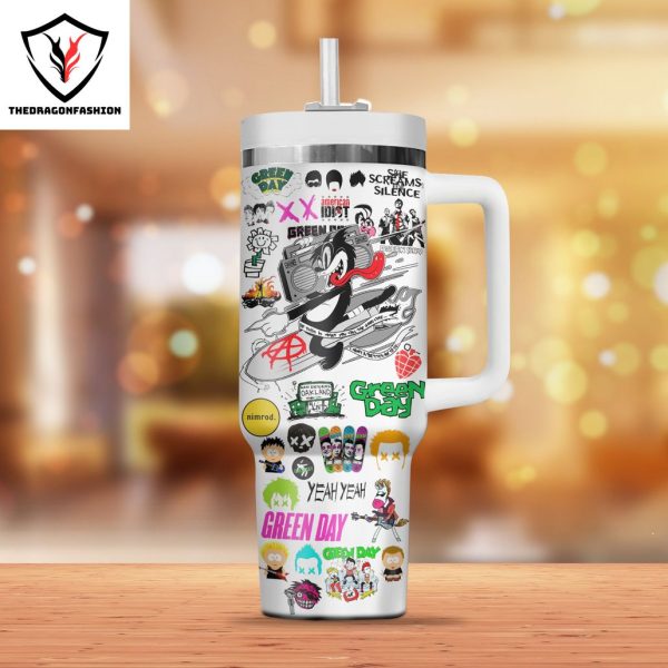 Green Day – She Screams In Silence Tumbler With Handle And Straw