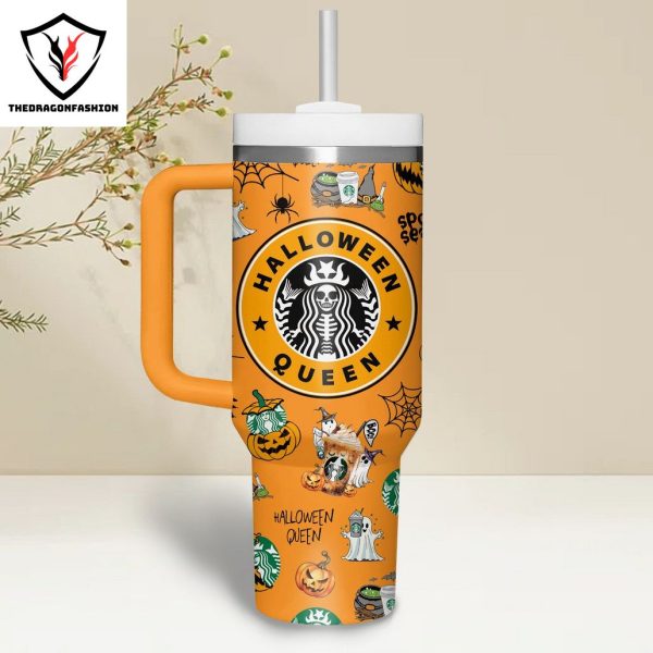 Happy Halloween Day Design Tumbler With Handle And Straw