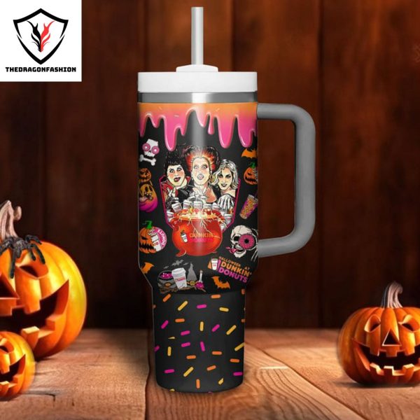 Hocus Pocus Dunkin Donuts To Focus Tumbler With Handle And Straw