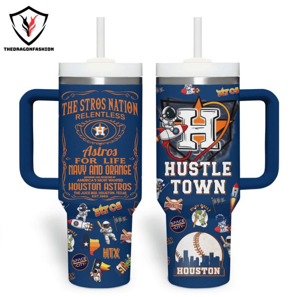 Houston Astros Hustle Town Tumbler With Handle And Straw