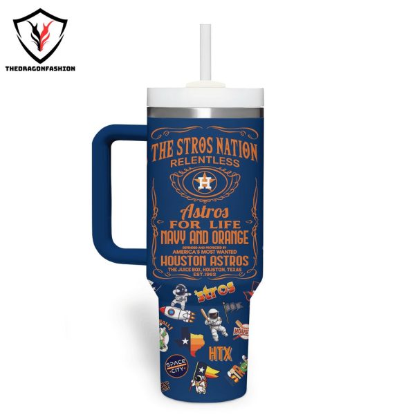 Houston Astros Hustle Town Tumbler With Handle And Straw