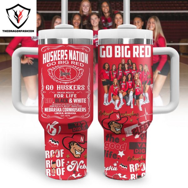 Huskers Nation Go Big Red Tumbler With Handle And Straw