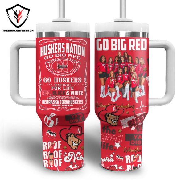 Huskers Nation Go Big Red Tumbler With Handle And Straw