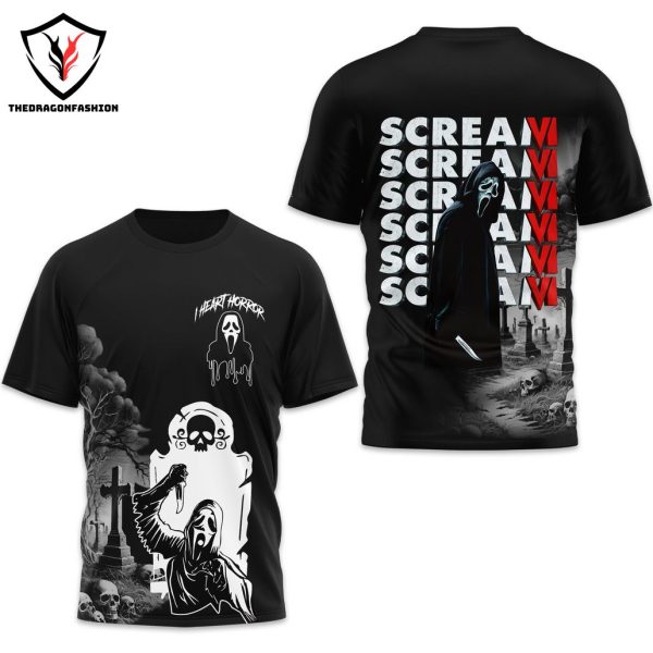 I Head Horror – Scream Design 3D T-Shirt