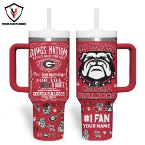 Georgia Bulldogs Peace Love Bulldogs Tumbler With Handle And Straw