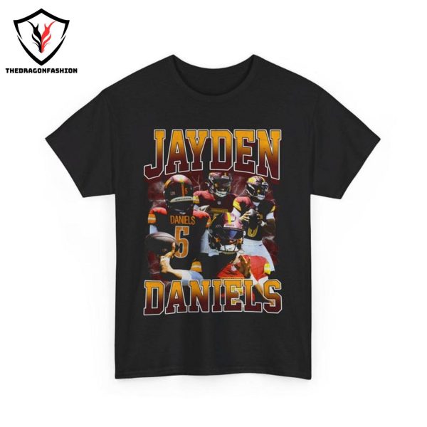 Jayden Daniels Washington Commanders Y2k Wwe Style Football Nfl Vintage T-Shirt