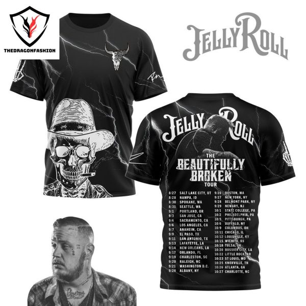 Jelly Roll The Beautifully Broken Tour 2024 3D T-Shirt