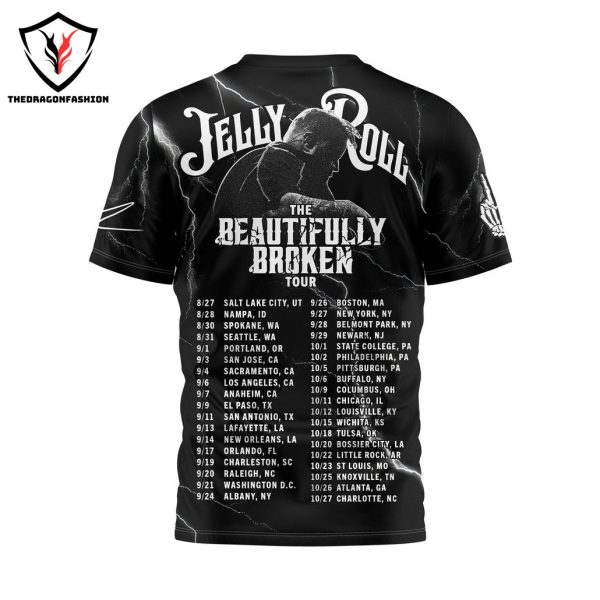 Jelly Roll The Beautifully Broken Tour 2024 3D T-Shirt