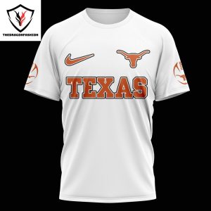 Texas Longhorns Embrace The Hate Hook Em Horns 3D T-Shirt – White