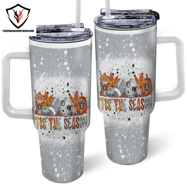 Las Vegas Raiders – Tis The Season Tumbler With Handle And Straw