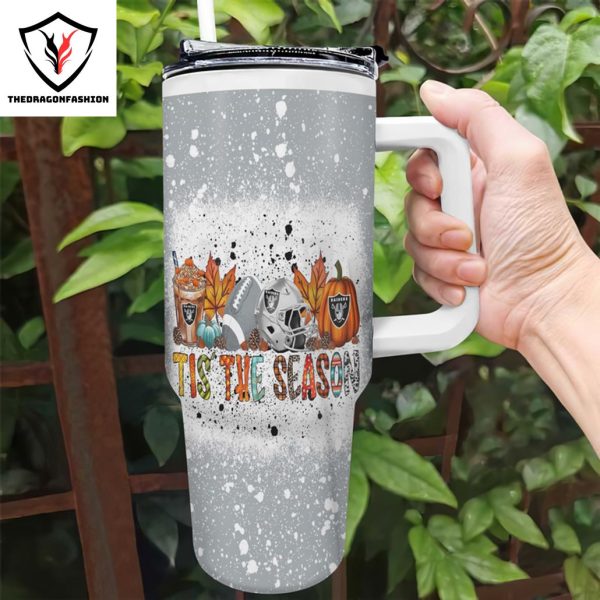 Las Vegas Raiders – Tis The Season Tumbler With Handle And Straw