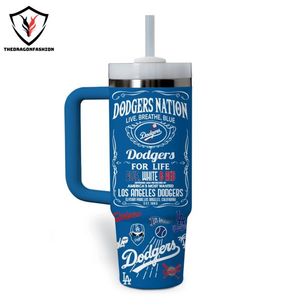 Let Go Dodgers Los Angeles Dodgers Baseball Design Tumbler With Handle And Straw