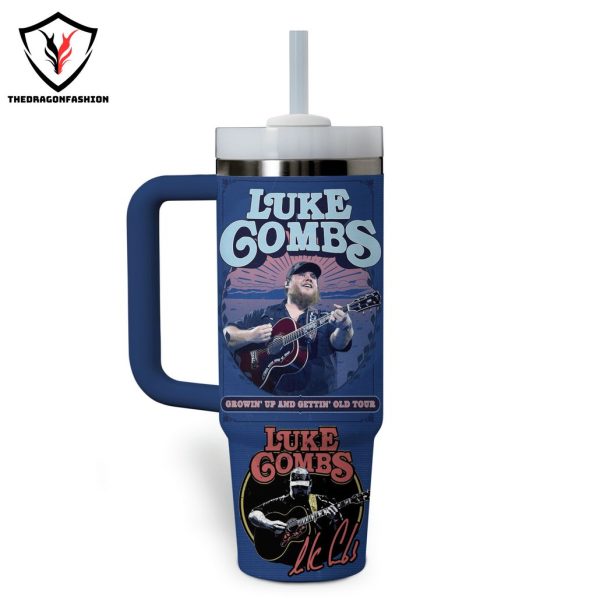 Luke Gombs Growin Up And Gettin Old Tour Tumbler With Handle And Straw