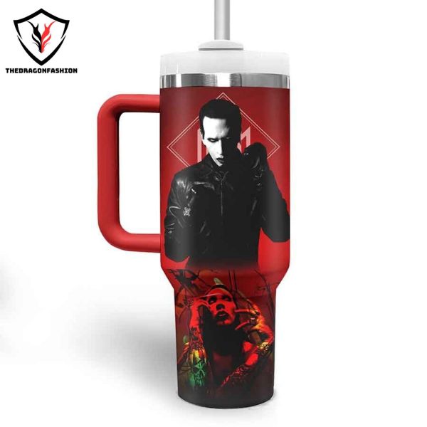 Marilyn Manson Summer 2024 US Tour Tumbler With Handle And Straw