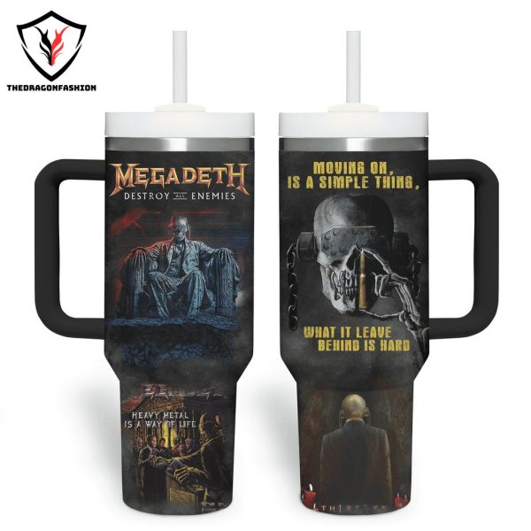 Megadeth Destroy All Enemies – Heavy Metal Is A Way Of Life Tumbler With Handle And Straw