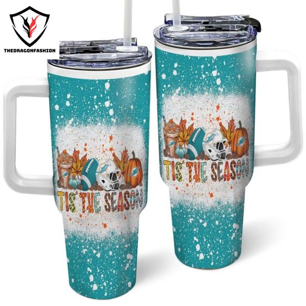 Miami Dolphins – Tis The Season Tumbler With Handle And Straw