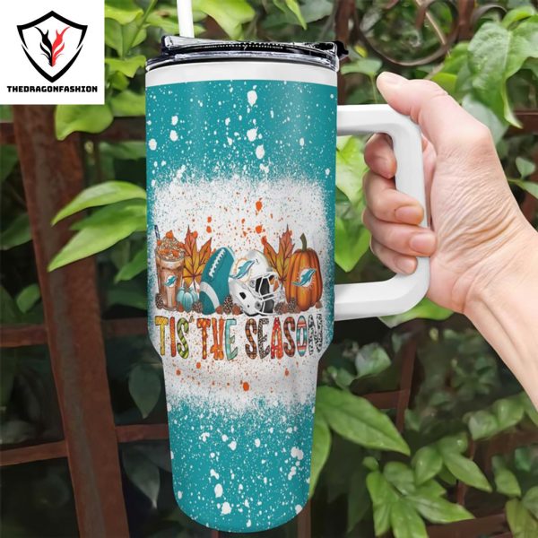 Miami Dolphins – Tis The Season Tumbler With Handle And Straw