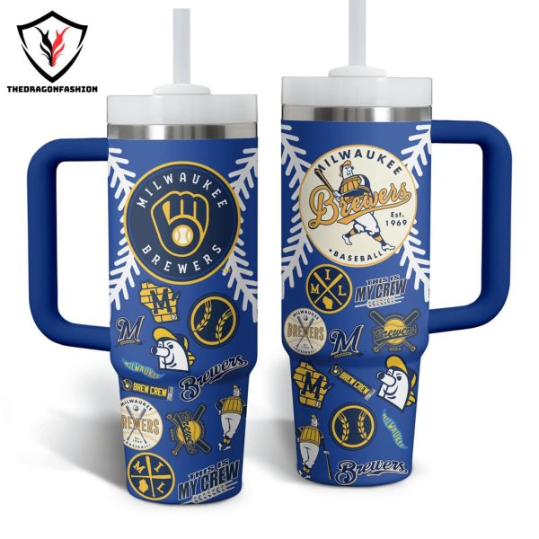 Milwaukee Brewers – This Is My Crew Tumbler With Handle And Straw