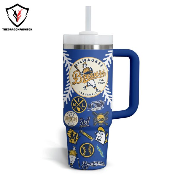 Milwaukee Brewers – This Is My Crew Tumbler With Handle And Straw