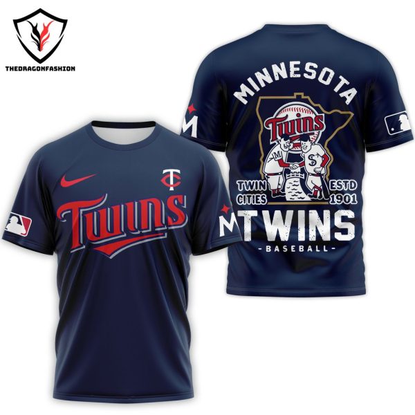 Minnesota Twins – Twin Cities Est 1901 3D T-Shirt