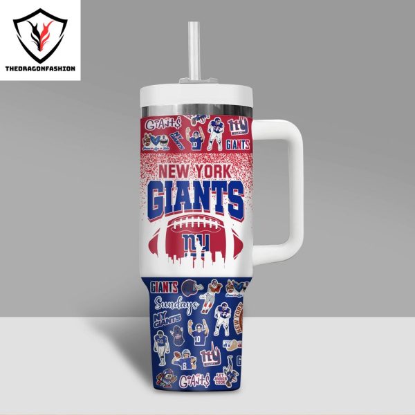 New York Giants – Let James Cook Tumbler With Handle And Straw