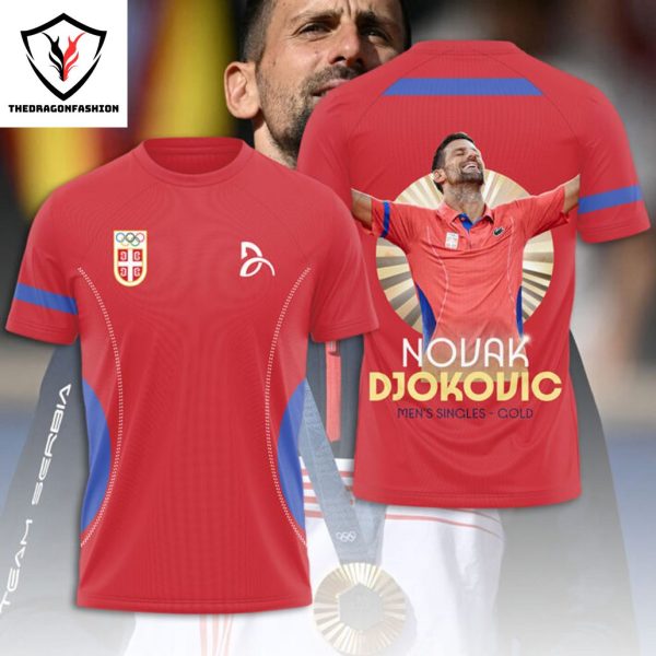 Novak Djokovic Men Single – Gold 3D T-Shirt