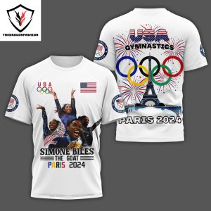 Simone Biles The Goat Paris 2024 Gymnastics 3D T-Shirt – Red