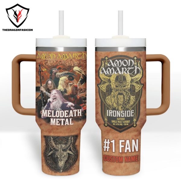 Personalized Amon Amarth Melodeath Metal Tumbler With Handle And Straw