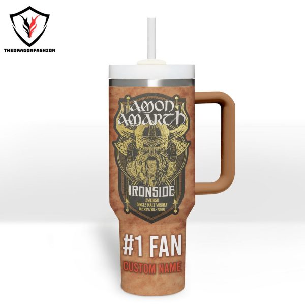 Personalized Amon Amarth Melodeath Metal Tumbler With Handle And Straw