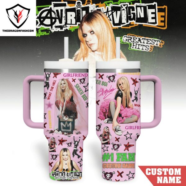 Personalized Avril Lavigne Greatest Hits Tour Tumbler With Handle And Straw