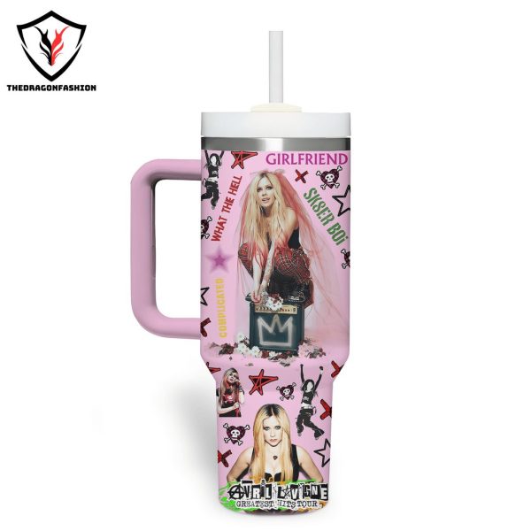 Personalized Avril Lavigne Greatest Hits Tour Tumbler With Handle And Straw