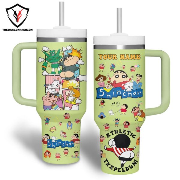 Personalized Crayon Shin-chan Athletic Txapeldun Design Tumbler With Handle And Straw