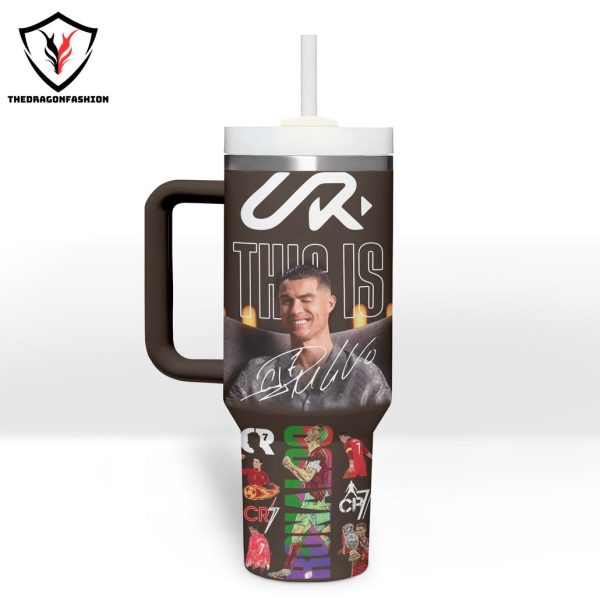 Personalized Cristiano Ronaldo Siuuubscribe Tumbler With Handle And Straw