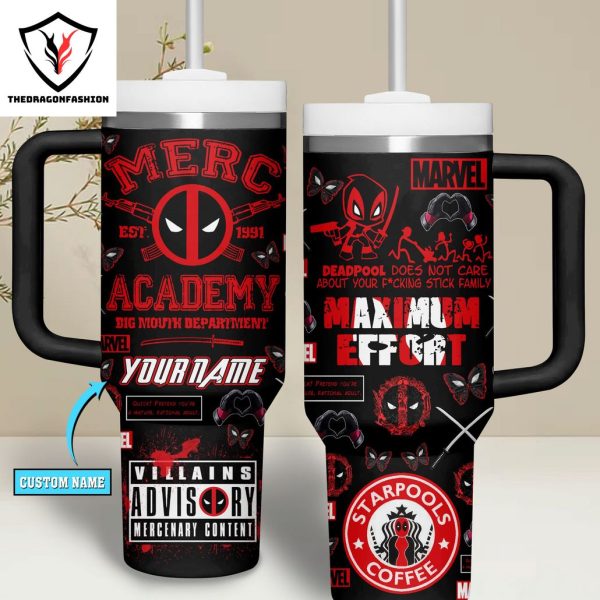 Personalized Deadpool Maximum Effort – Starpools Coffee Tumbler With Handle And Straw