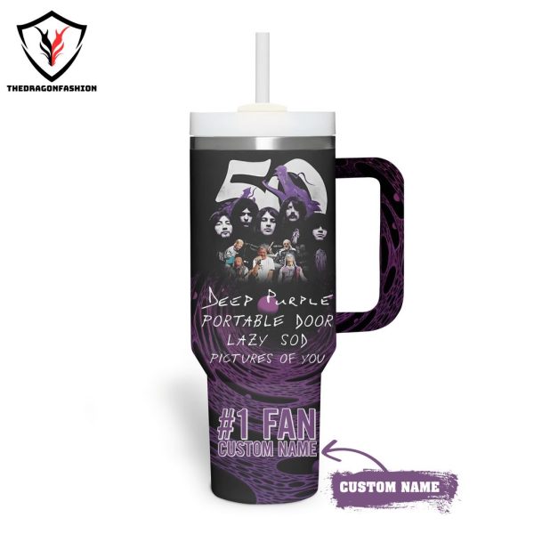 Personalized Deep Purple 1968-2024 Signature Tumbler With Handle And Straw