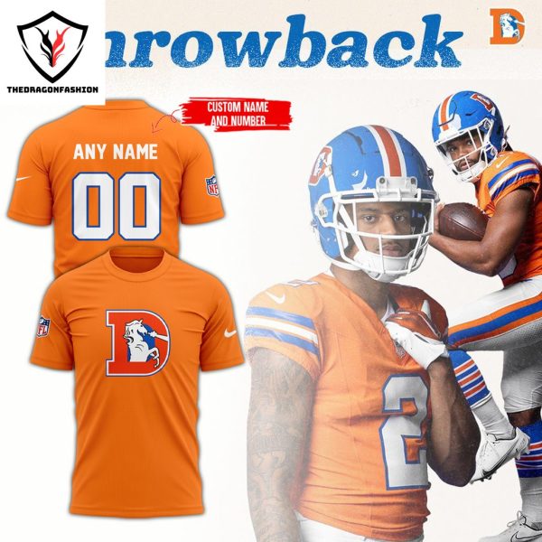 Personalized Denver Broncos Throwback Design 3D T-Shirt