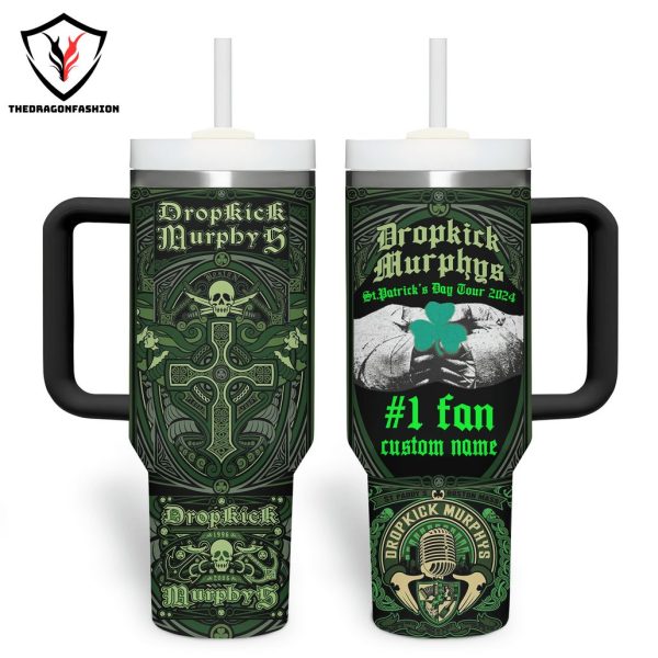 Personalized Dropkick Murphys St Patricks Day Tour 2024 Tumbler With Handle And Straw