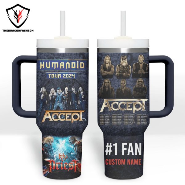 Personalized Humanoid Accept Tumbler With Handle And Straw