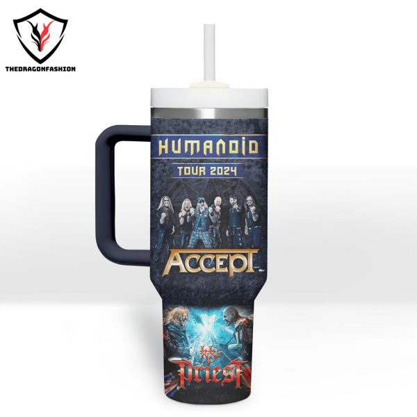 Personalized Humanoid Accept Tumbler With Handle And Straw