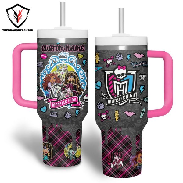 Personalized Monster High Tumbler With Handle And Straw