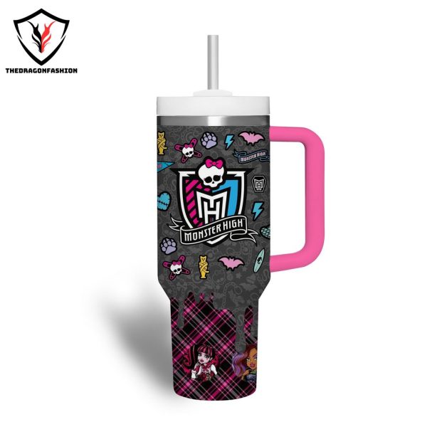 Personalized Monster High Tumbler With Handle And Straw