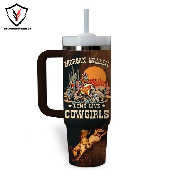 Personalized Morgan Wallen Long Live Cowgirls Tumbler With Handle And Straw