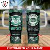 Personalized Kansas City Chiefs Football Tumbler With Handle And Straw