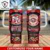 Personalized Tampa Bay Buccaneers Football Tumbler With Handle And Straw