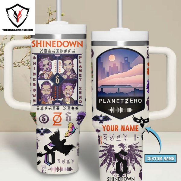 Personalized Shinedown Planet Zero Tumbler With Handle And Straw