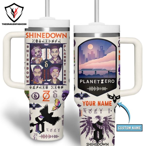 Personalized Shinedown Planet Zero Tumbler With Handle And Straw