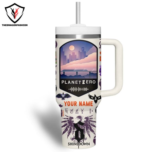 Personalized Shinedown Planet Zero Tumbler With Handle And Straw