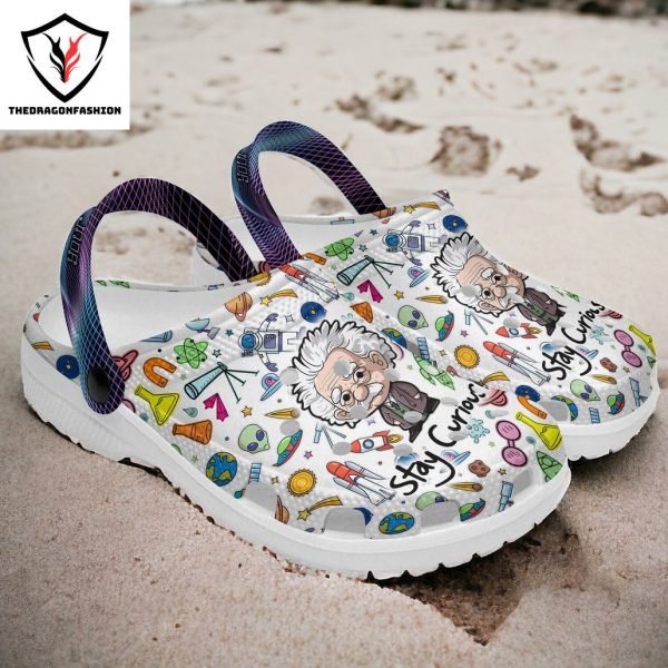 Personalized Stay Curious – Albert Einstein Crocs