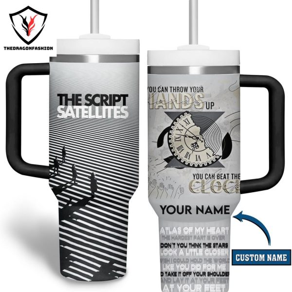 Personalized The Script Satellites Tumbler With Handle And Straw